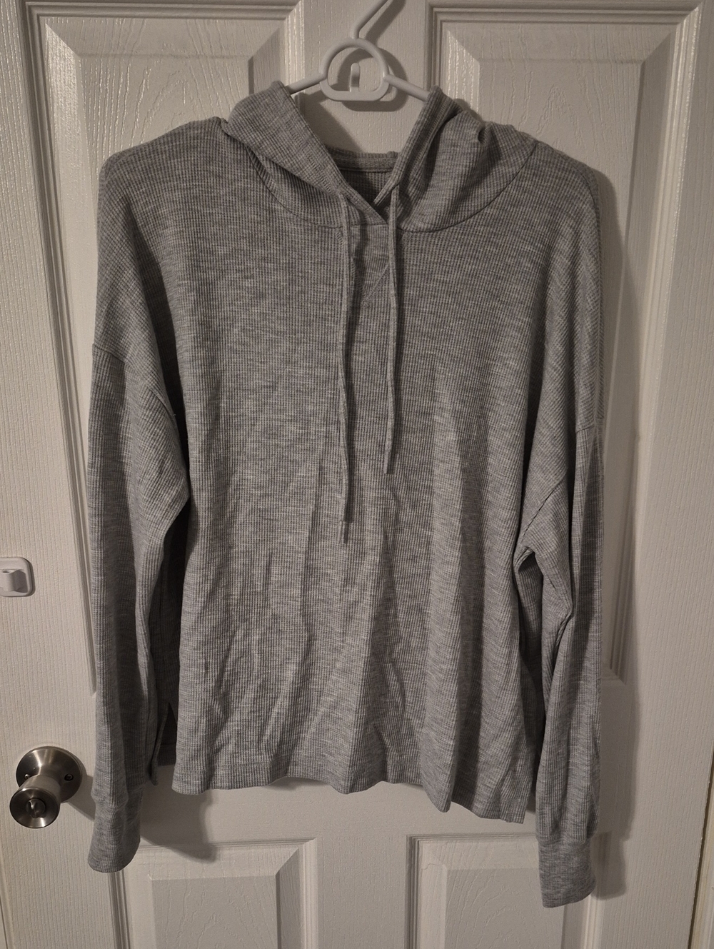 American Eagle Oversized Waffle Hoodie-Gray